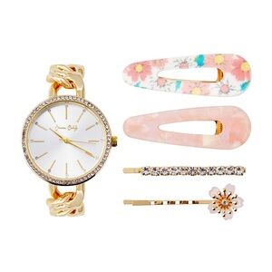 Jessica Carlye Women's Quartz Movement Gold-Tone Bracelet Analog Watch
